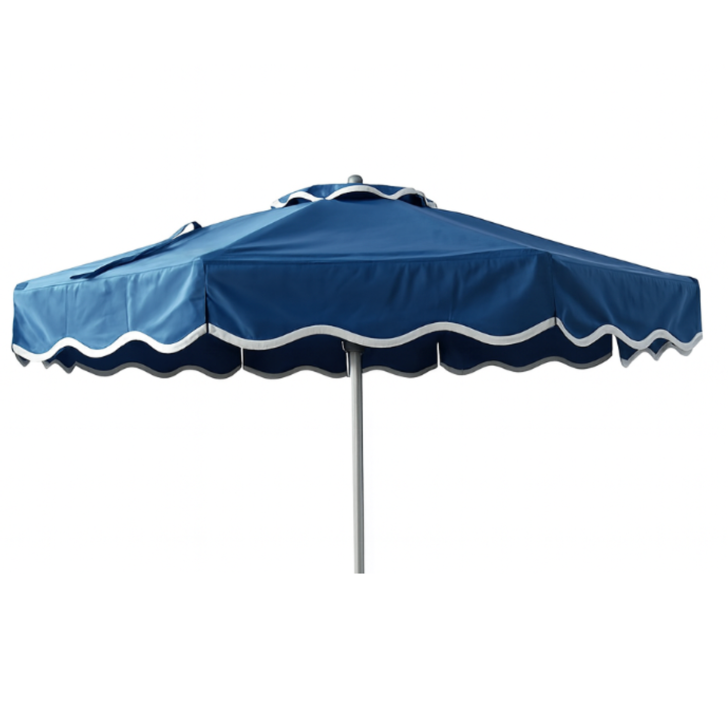 Hampton 3M Umbrella - Custom Twilight Canopy with Natural Trim White Aluminium Frame