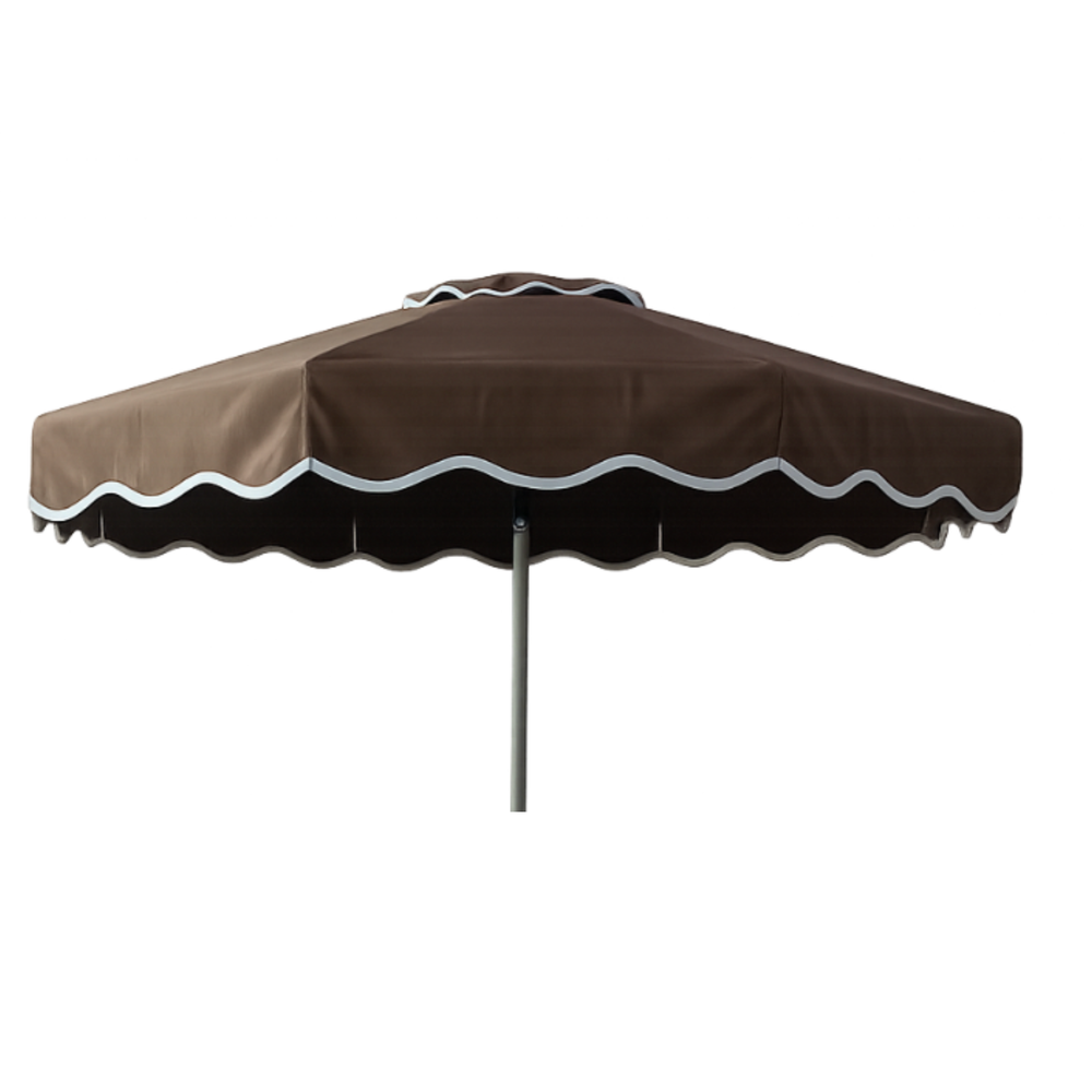 Hampton 3M Umbrella - Dark Teak Canopy with Natural Trim Wood Aluminium Frame