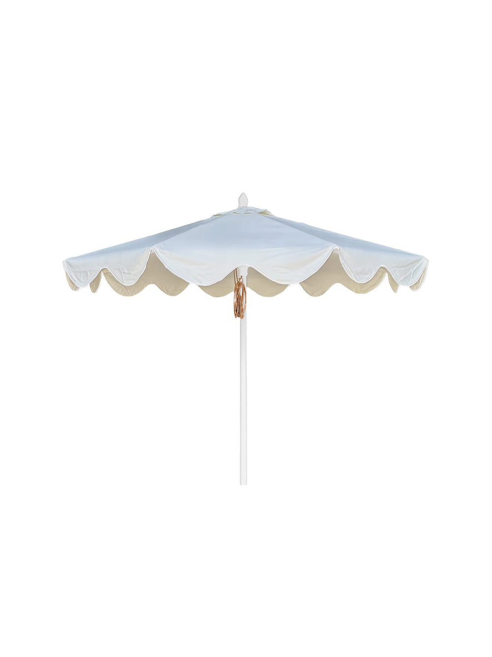 Cali 2.2m Umbrella with Snow Canopy, Snow Trim and White Aluminium Frame | Seconds