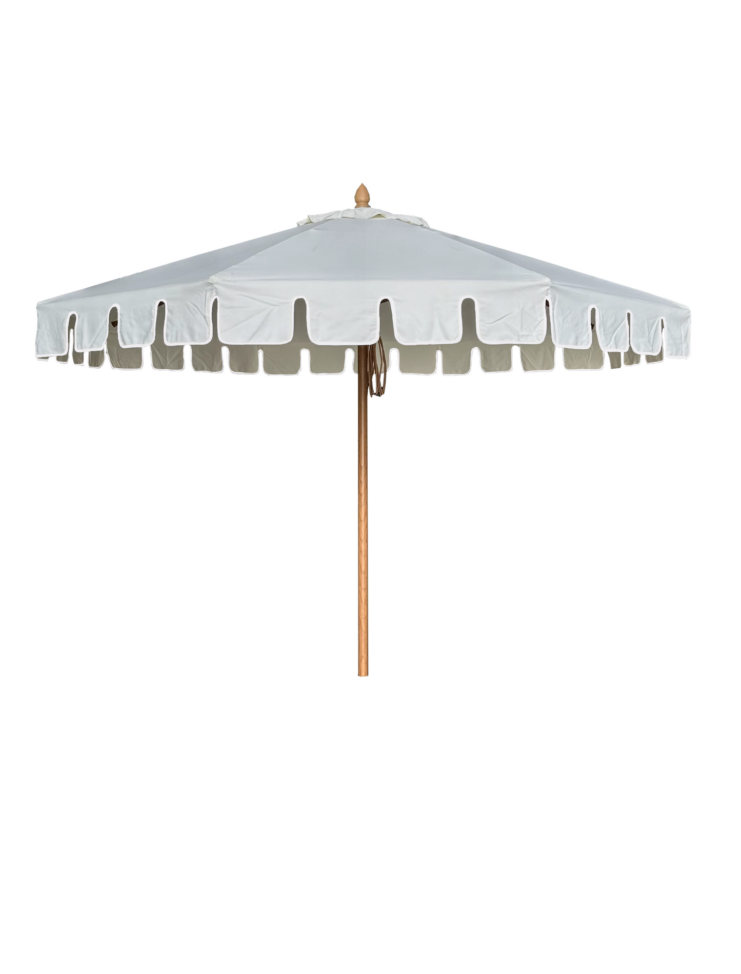 Euro 3m Umbrella - Snow Canopy with Snow Trim - Woodgrain Aluminium Pole