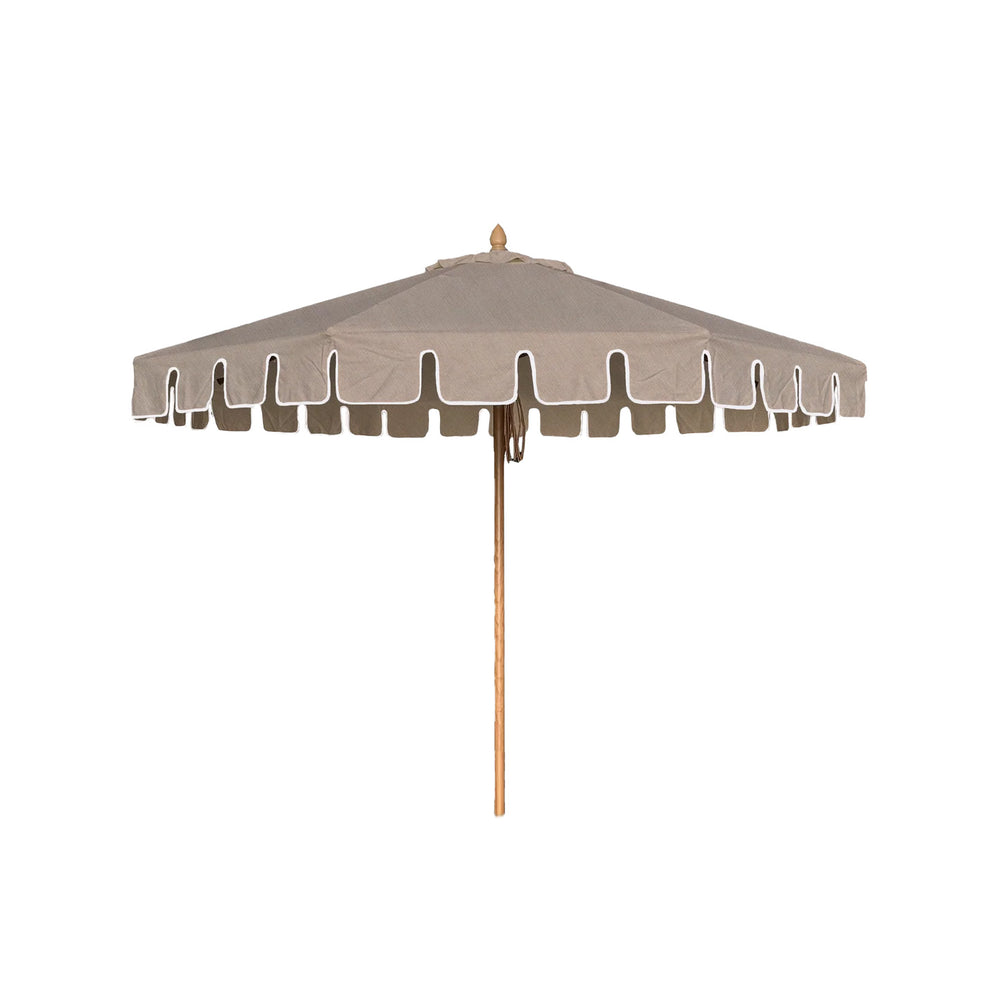 Euro 2.2m Umbrella with Rose Dust Canopy, Snow Trim and Hardwood Frame | Seconds