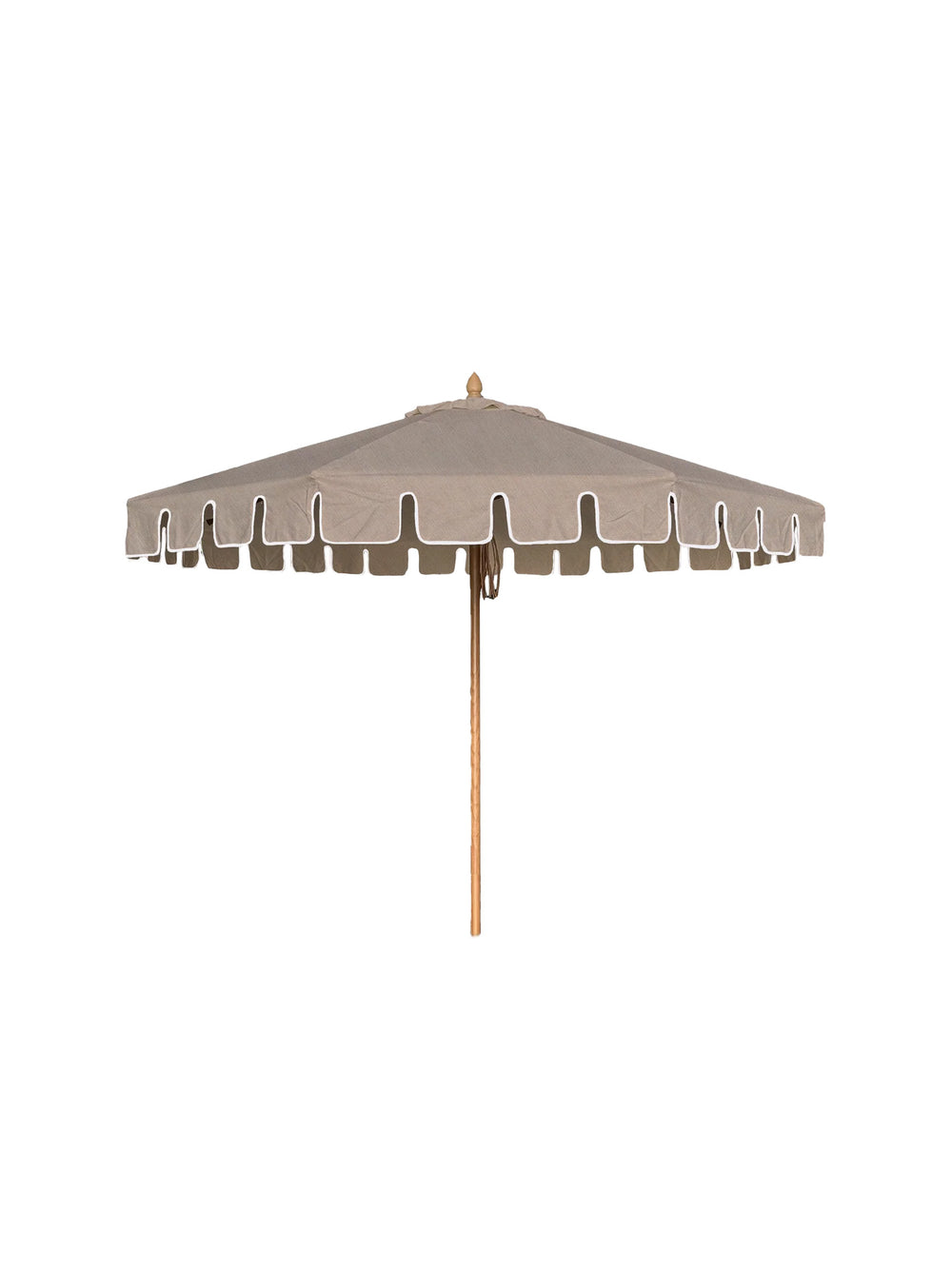 Euro 2.2m Umbrella with Rose Dust Canopy, Snow Trim and Hardwood Frame | Seconds
