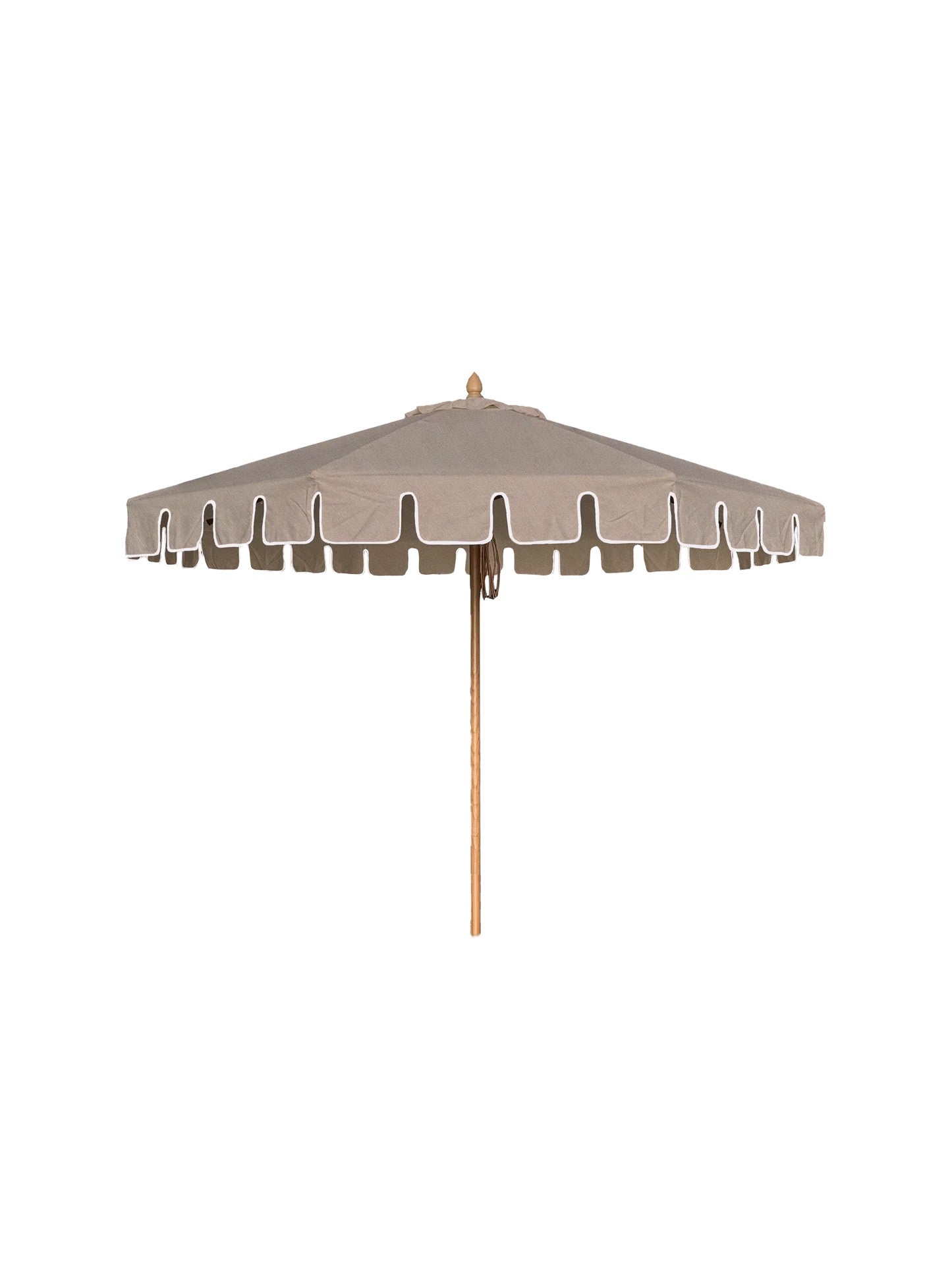 Euro 2.2m Umbrella with Rose Dust Canopy, Snow Trim and Hardwood Frame | Seconds