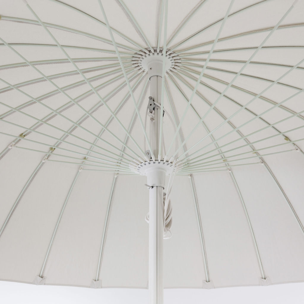 Florence  2.5m Umbrella - Snow Canopy - White Frame